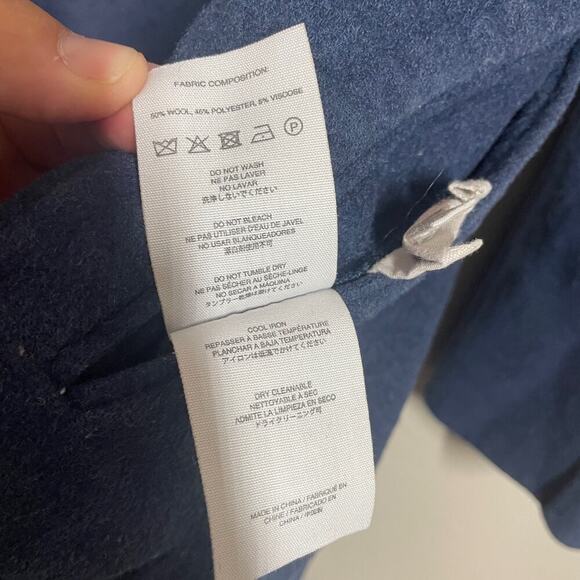 Charli Size 10 Wool Camden Reversible Coat Navy Brown Open Front Pockets - Picture 9 of 10